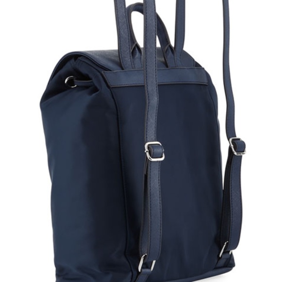 Karl Lagerfeld Paris Cara Navy Blue Nylon Backpack - Picture 2 of 6